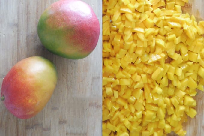 mango cut into small pieces