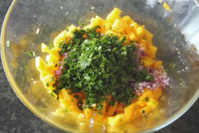 place all ingredients into one bawl and mix it well