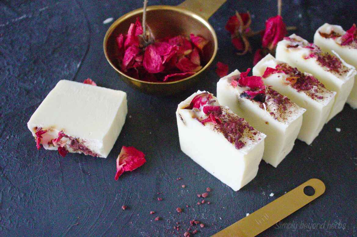 How to make rose soap to smooth your skin SimplyBeyondHerbs