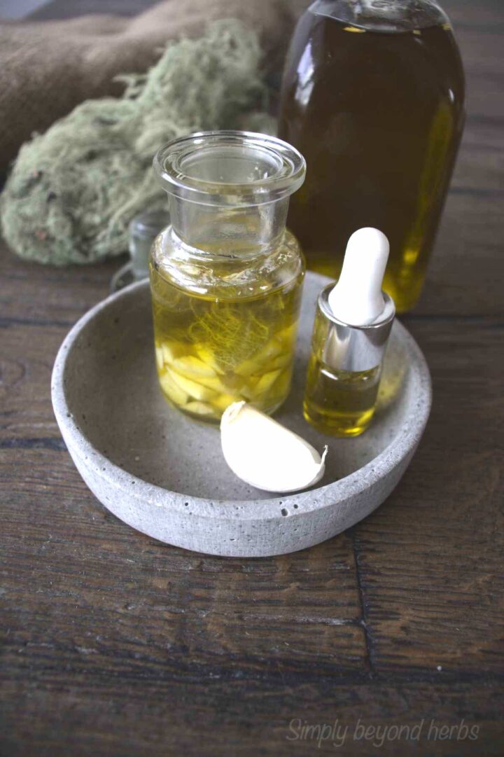 DIY garlic oil ear drops recipe SimplyBeyondHerbs
