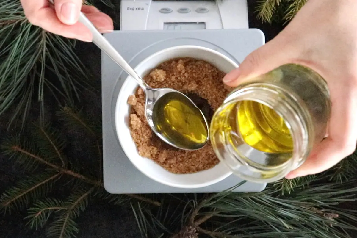 adding pine needle oil to the mixture