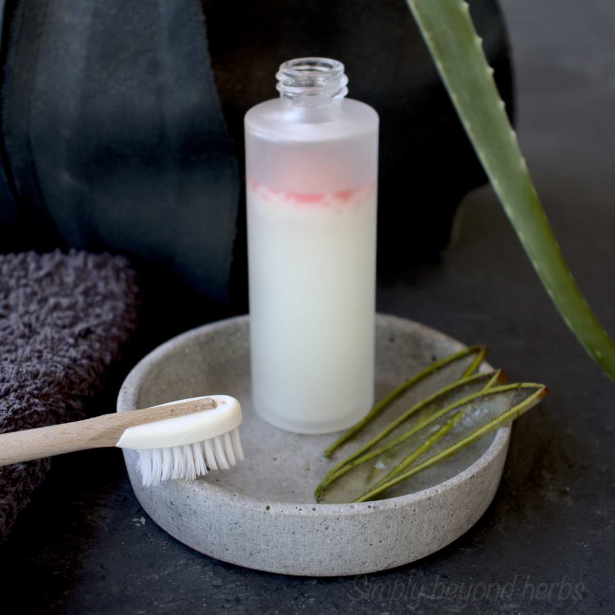 Homemade mouthwash with aloe vera SimplyBeyondHerbs