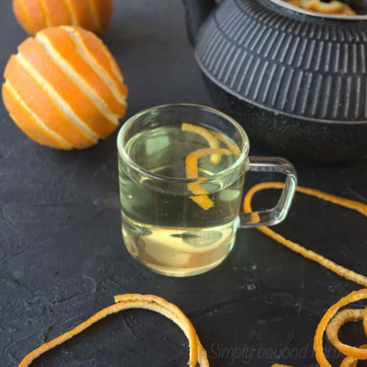 Orange peel tea made of fresh or dried peel SimplyBeyondHerbs