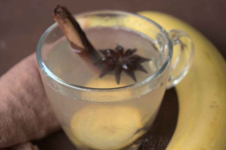 Banana tea recipe for restful sleep SimplyBeyondHerbs