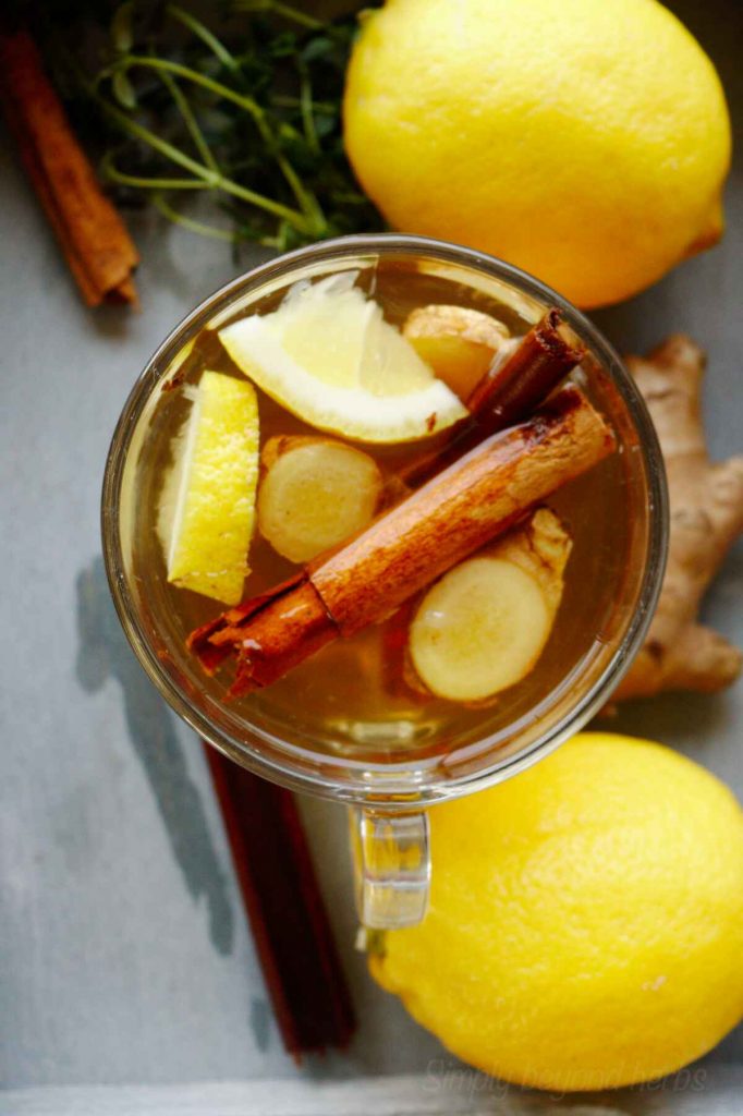Fresh Ginger Lemon Cinnamon Tea. SimplyBeyondHerbs
