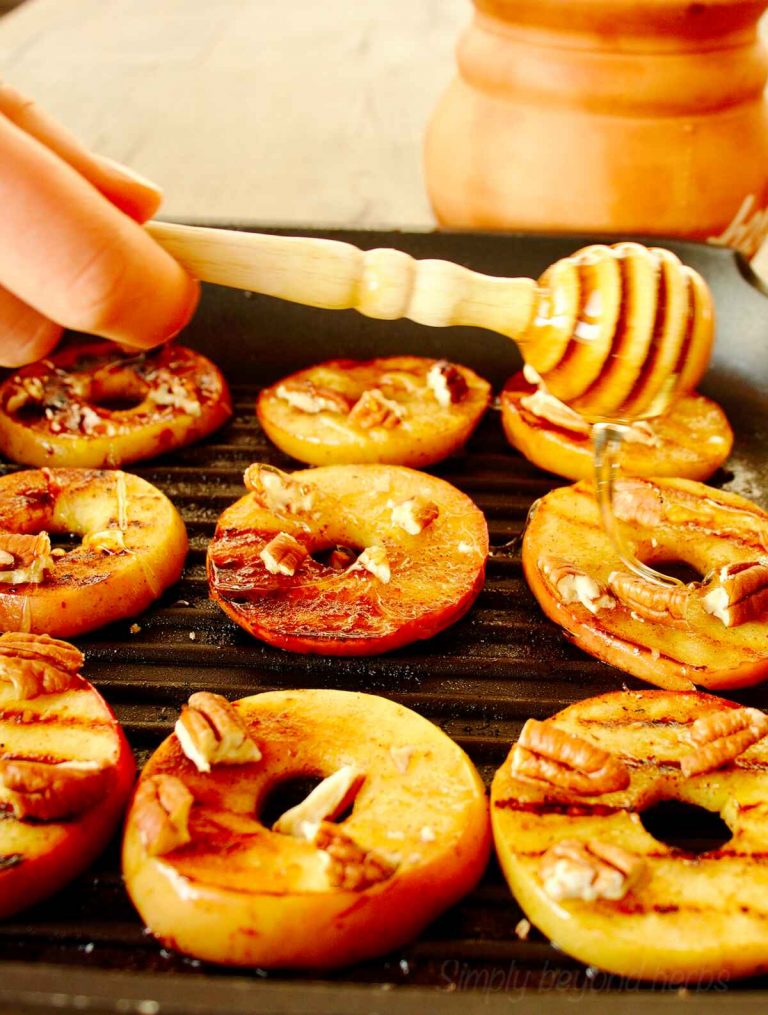 Easy Grilled apples with cinnamon and honey SimplyBeyondHerbs