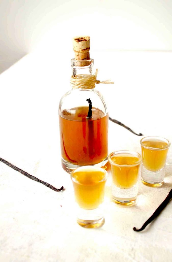 Homemade Vanilla liqueur recipe from fresh vanilla beans