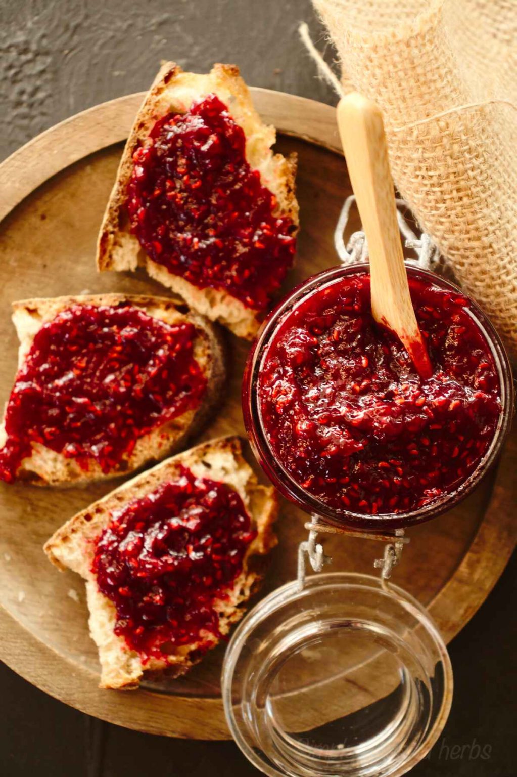 Rich Red Raspberry preserves without pectin. SimplyBeyondHerbs