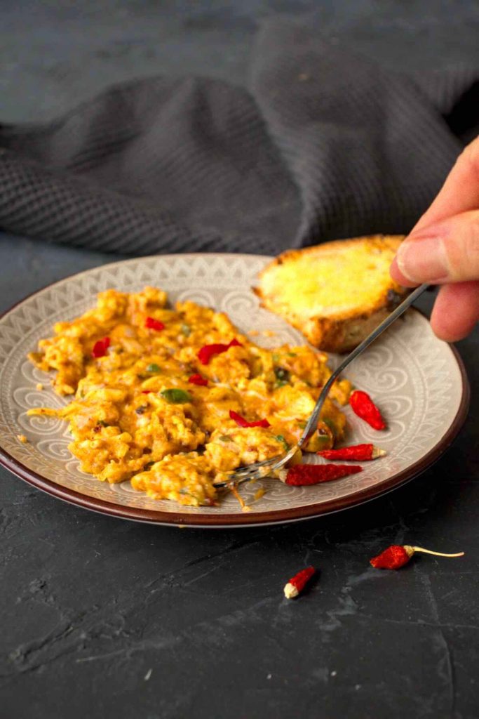 Spicy, quick and easy Chili Scrambled Eggs SimplyBeyondHerbs